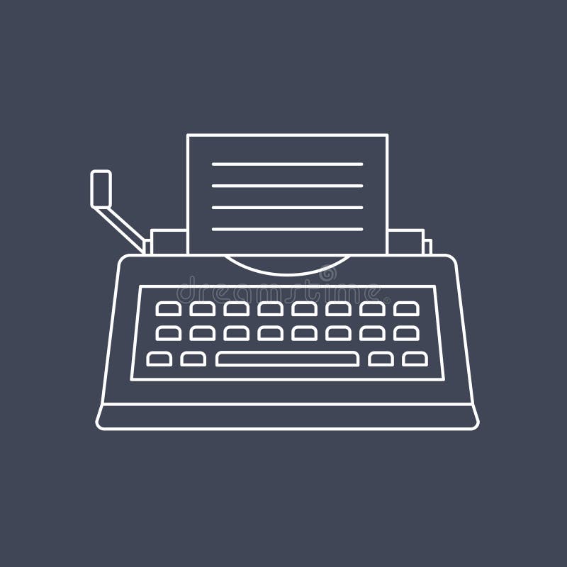 Vector of retro typewriter icon stock illustration