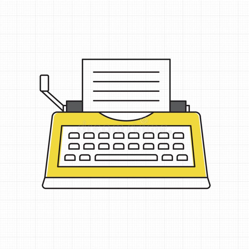 Vector of retro typewriter icon stock illustration