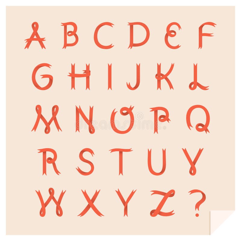 Vector ribbon alphabet stock vector. Illustration of shape 68421088