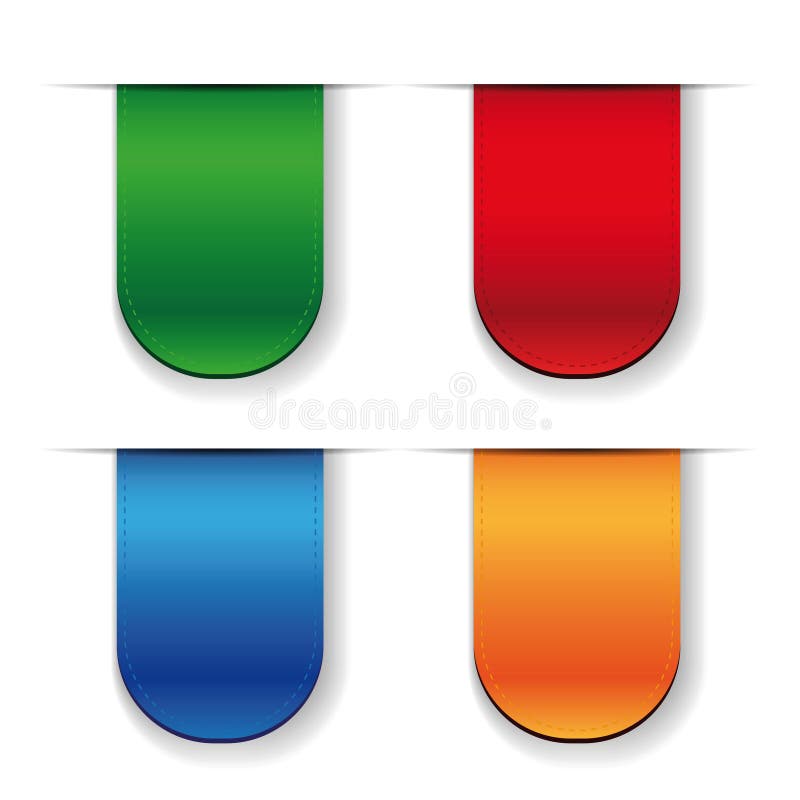 Vector Ribbon Set Red, Blue, Green, Orange Stock Illustration Illustration of celebration