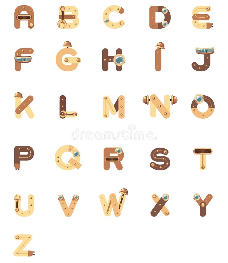 Vector robot Alphabet az vector illustration