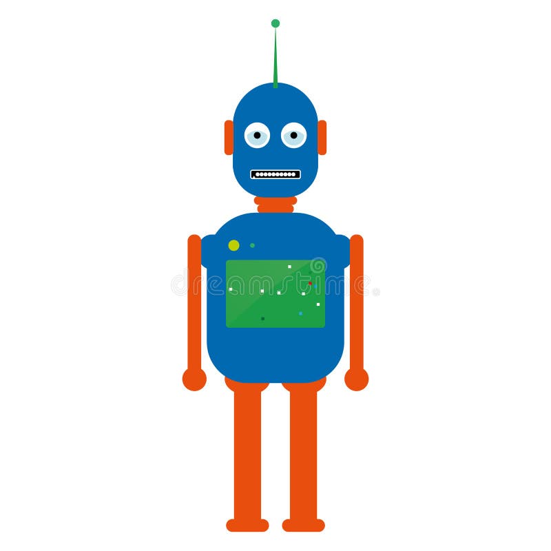 Vector robot10. robot hipster. retro-robot. robot vintage. stock illustration
