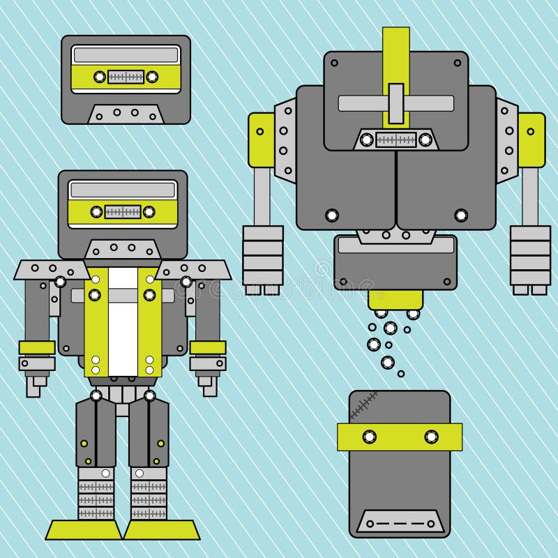 Vector robot muzical royalty free illustration