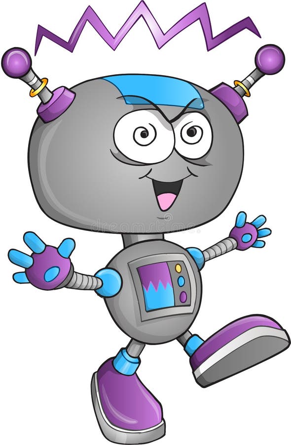 Vector robot nebun vector illustration