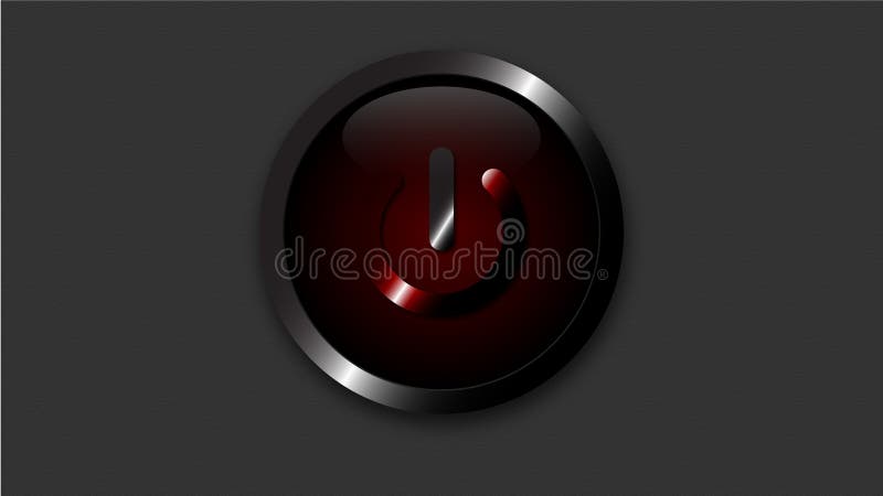 Vector rojo del botón de encendido 3d libre illustration Vector rojo del botón de encendido 3d libre illustration