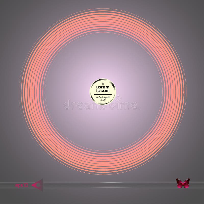 Vector rond kader Abstract grafisch element op donkere achtergrond stock illustratie