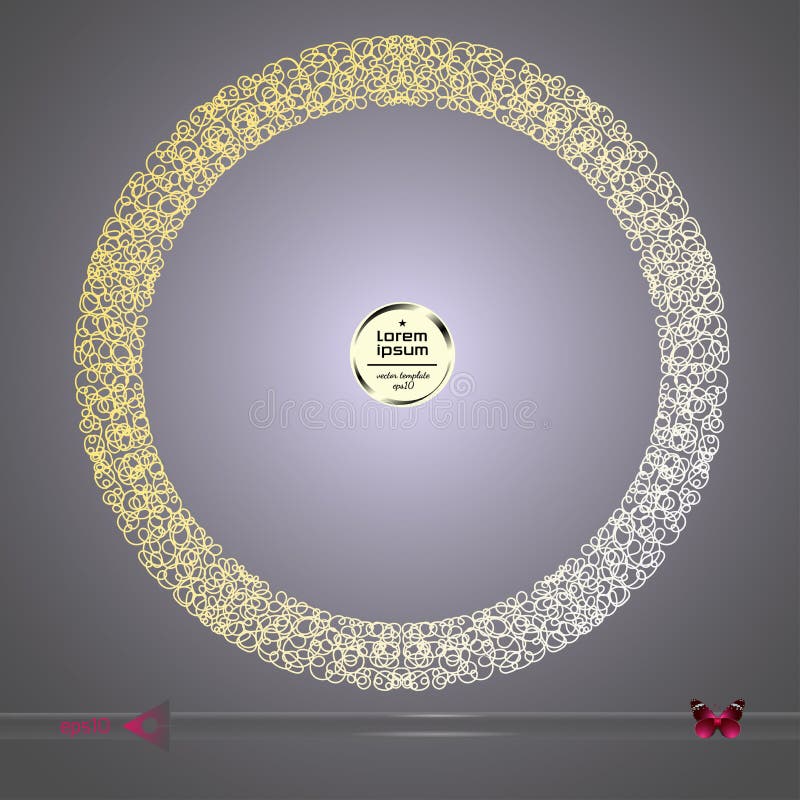 Vector rond kader Abstract grafisch element op donkere achtergrond royalty-vrije illustratie