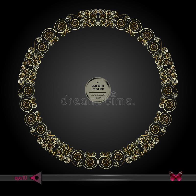 Vector rond kader Abstract grafisch element op donkere achtergrond stock illustratie