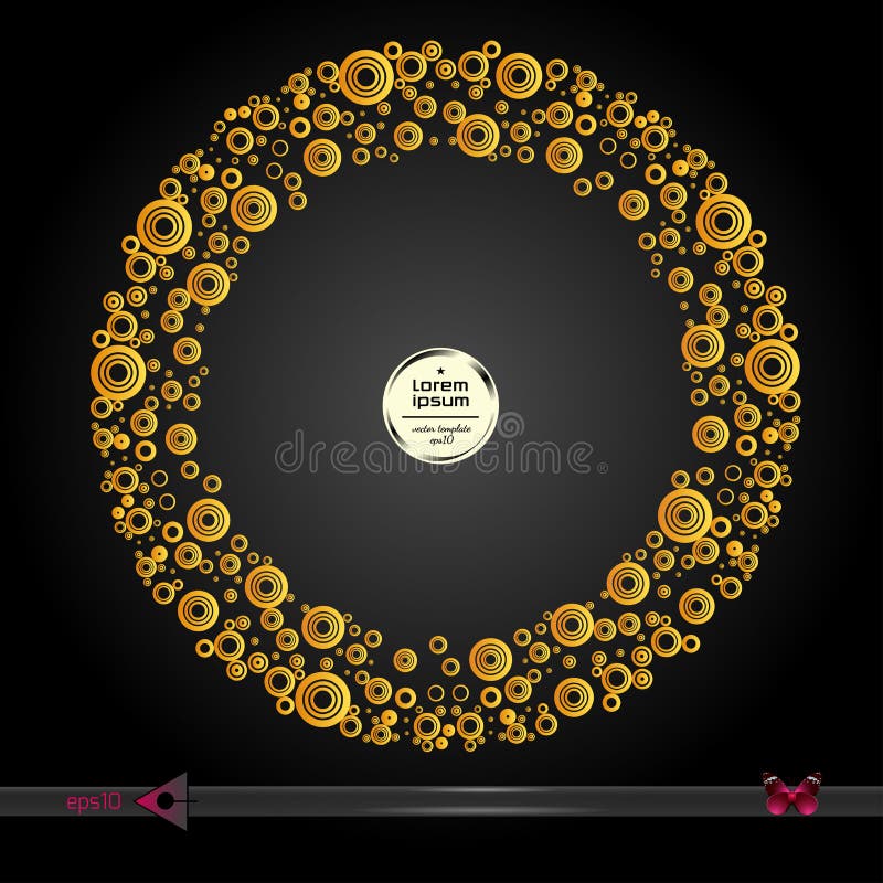 Vector rond kader Abstract grafisch element op donkere achtergrond stock illustratie