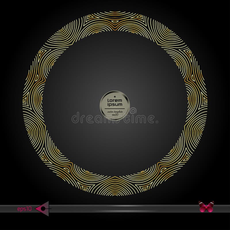 Vector rond kader Abstract grafisch element op donkere achtergrond royalty-vrije illustratie