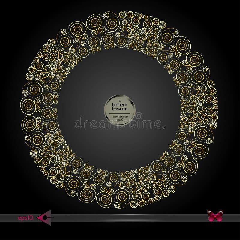 Vector rond kader Abstract grafisch element op donkere achtergrond vector illustratie