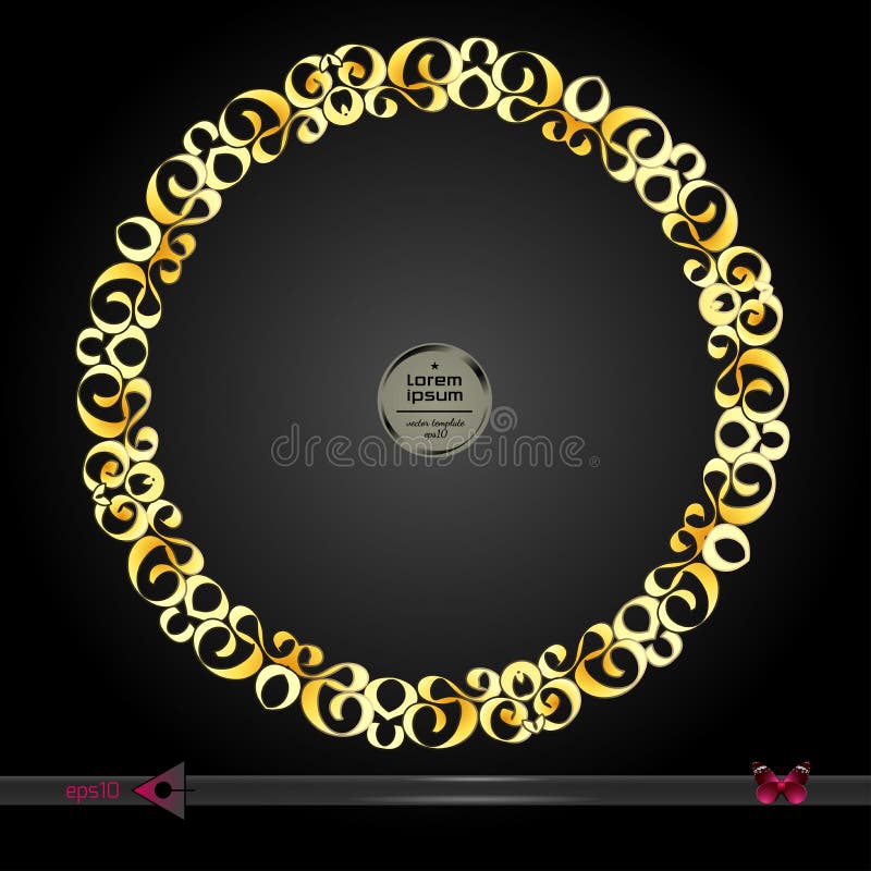 Vector rond kader Abstract grafisch element op donkere achtergrond vector illustratie