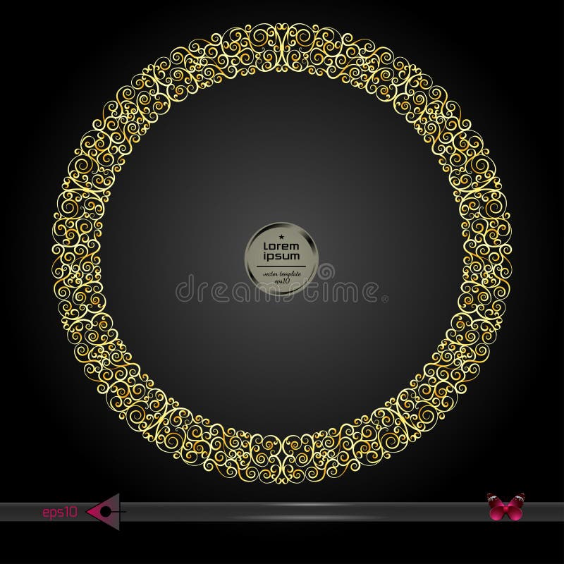 Vector rond kader Abstract grafisch element op donkere achtergrond stock illustratie