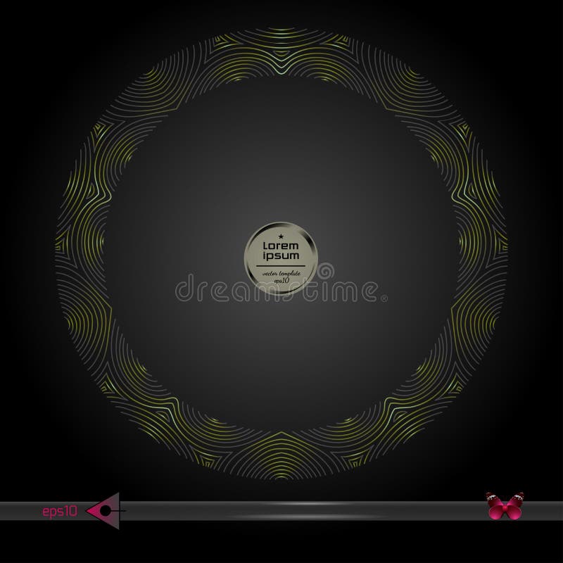 Vector rond kader Abstract grafisch element op donkere achtergrond stock illustratie