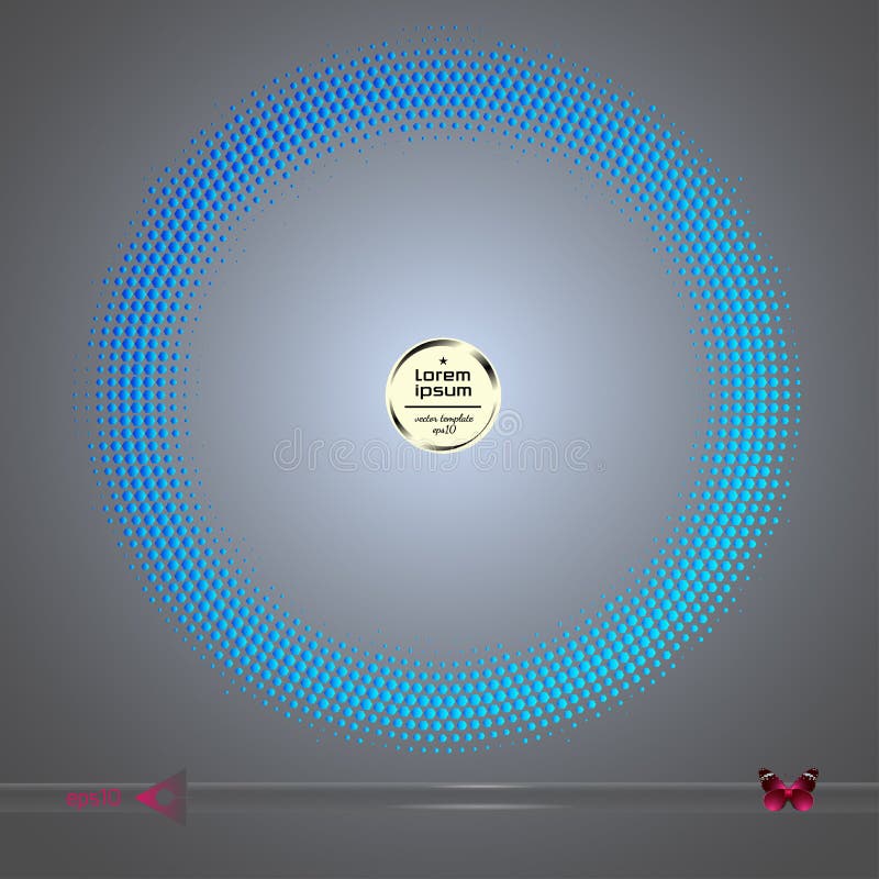 Vector ronde lijst. Abstract halftoon grafisch element patroon achtergrond. stock illustratie