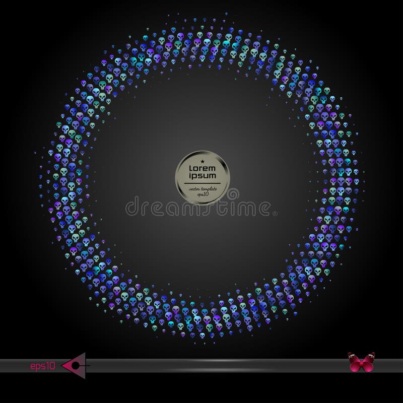 Vector rond kader Abstracte het patroonachtergrond van het halftint grafische element royalty-vrije illustratie