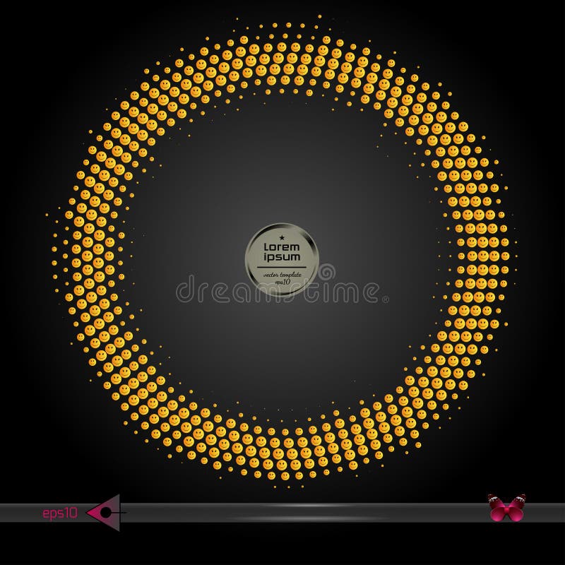 Vector rond kader Abstracte het patroonachtergrond van het halftint grafische element royalty-vrije illustratie