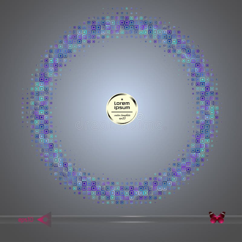 Vector rond kader Abstracte het patroonachtergrond van het halftint grafische element royalty-vrije illustratie