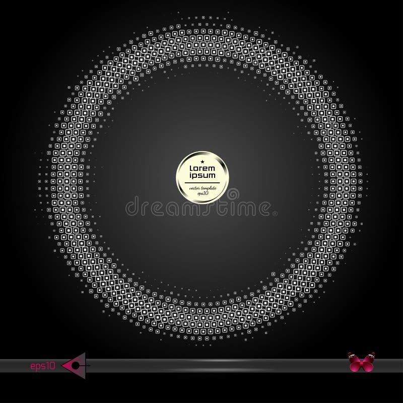 Vector rond kader Abstracte het patroonachtergrond van het halftint grafische element vector illustratie