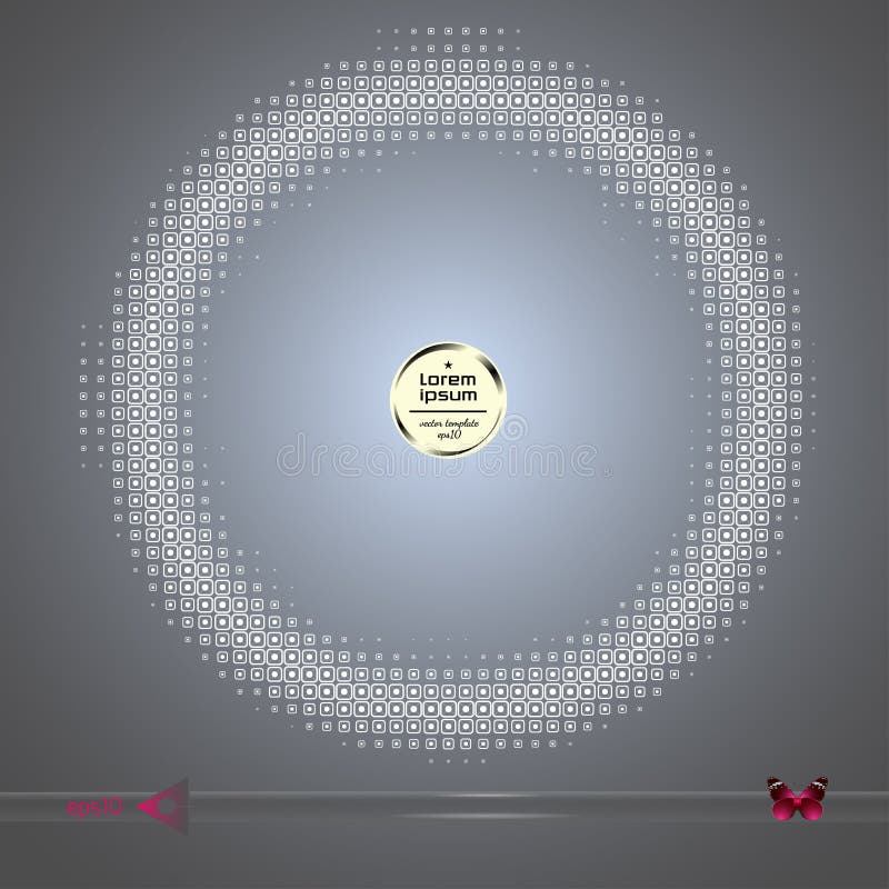 Vector rond kader Abstracte het patroonachtergrond van het halftint grafische element stock illustratie