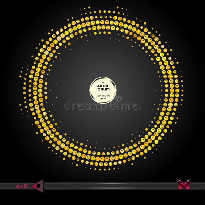 Vector ronde lijst. Abstract halftoon grafisch element patroon achtergrond. royalty-vrije illustratie