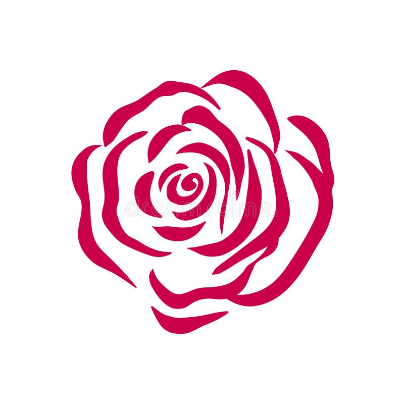 Vector Rose Symbol Illustration on White Background Stock Vector