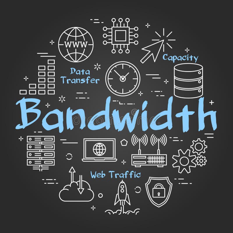 Vector round black internet concept of bandwidth stock illustration