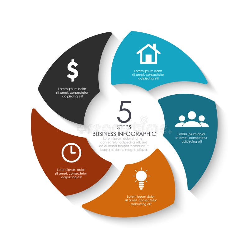 Vector round infographics. Template for circle diagram, graph, presentation, web design and chart. stock illustration Vector round infographics. Template for circle diagram, graph, presentation, web design and chart. stock illustration