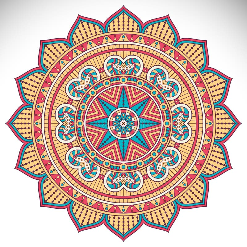 Vector round Mandala stock vector. Illustration of indian ...