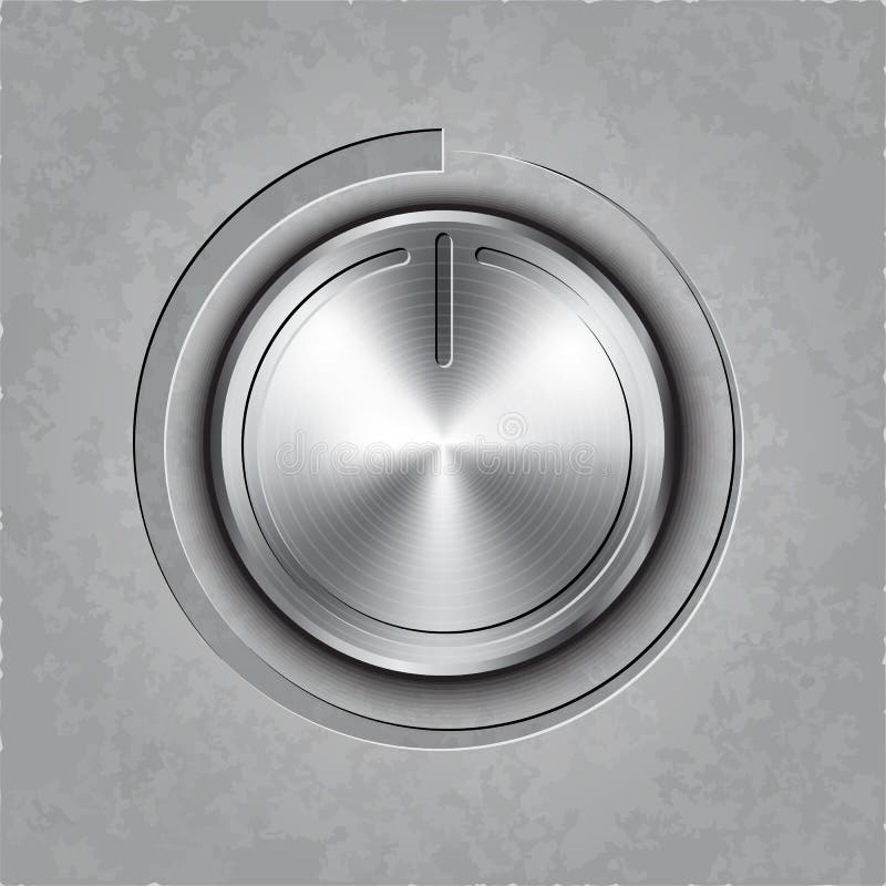Vector round metal volume button stock illustration