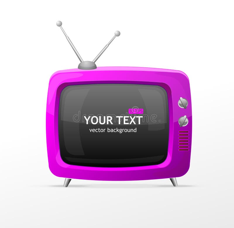 Vector roze retro TV royalty-vrije illustratie Vector roze retro TV royalty-vrije illustratie