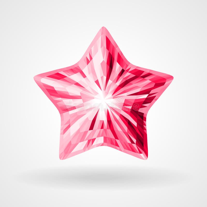 Vector Ruby Five Pointed Star en diseño triangular ilustración del vector