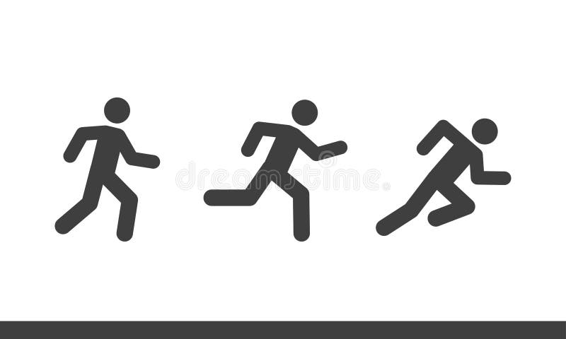 Vector run man icon set royalty free illustration