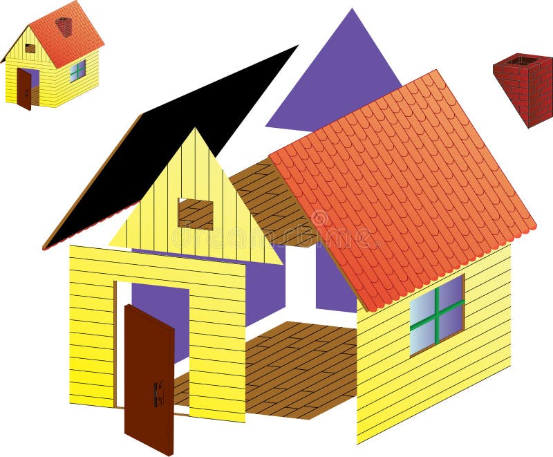 Vector rural house stock illustration