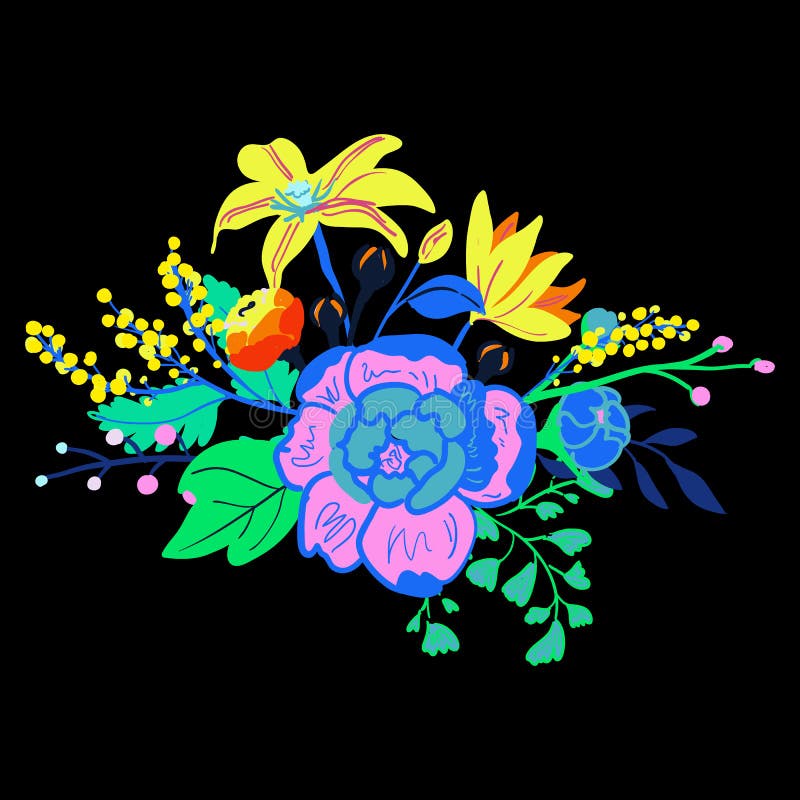 Download Vector Rustic Flower Bouquet Stock Vector - Illustration of blue, collection: 90724460