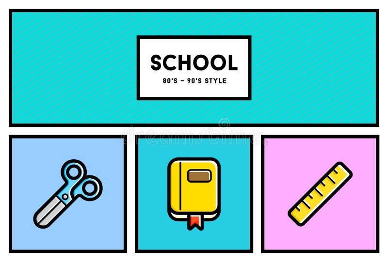 Vector 80's или значок школьного образования 90's стильный установленный с ретро бесплатная иллюстрация Vector 80's или значок школьного образования 90's стильный установленный с ретро бесплатная иллюстрация