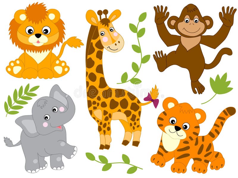 Jungle Animal Clipart, Baby Animals, Safari Clipart 