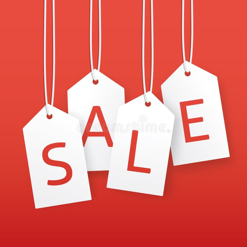 Vector Sale Illustration Paper Hanging Price Tags Stock Vector Vector Sale Illustration Paper Hanging Price Tags Stock Vector