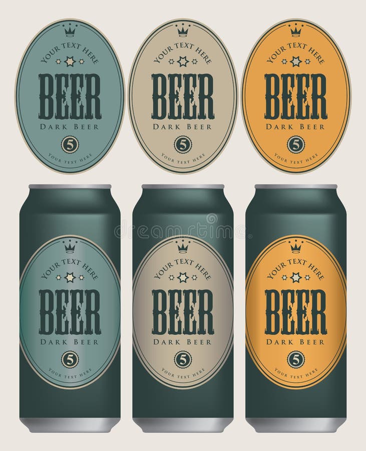 Vector Beer Labels Three Beer Cans Stock Illustrations 4 Vector Beer