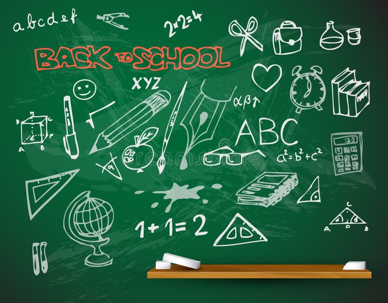Vector School Blackboard Illustration Stock Vector - Illustration of