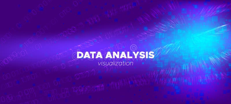 Vector Science Flyer. Matrix Data Stream. Violet vector illustration