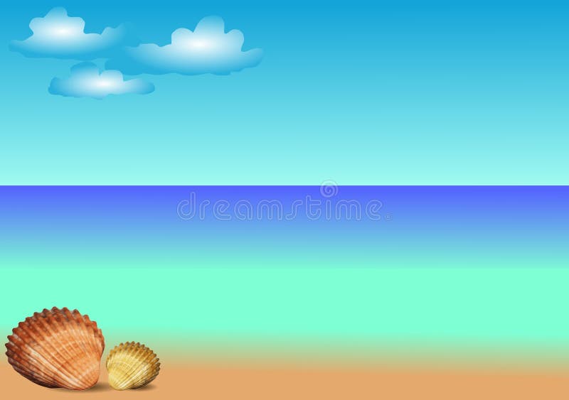 Vector Sea template with shells