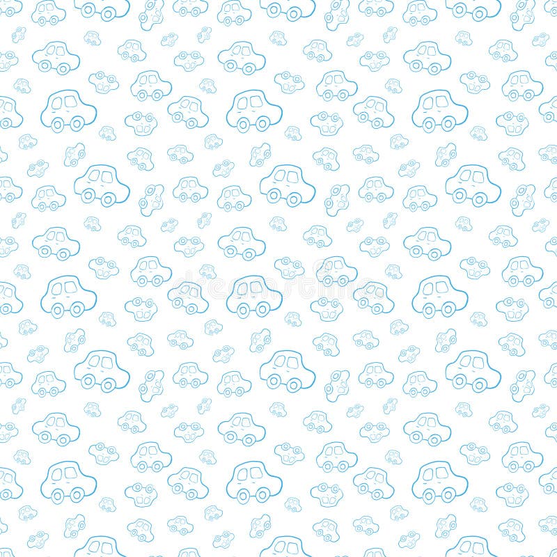 Vector seamless baby boy pattern background. Boyish wallpaper.