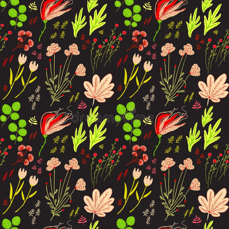 Vector Seamless background with of flowers royalty free illustration