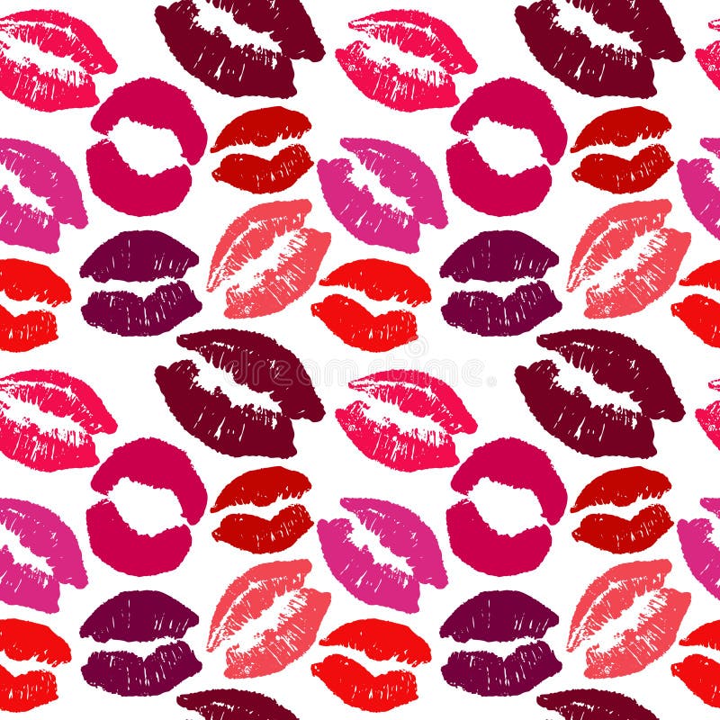 Vector Seamless Background with Lips Stock Vector - Illustration of