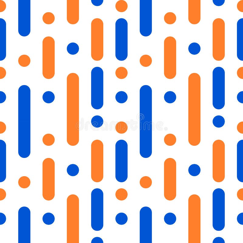 Vector Seamless Background Stripe and Circle Style Blue and Orange