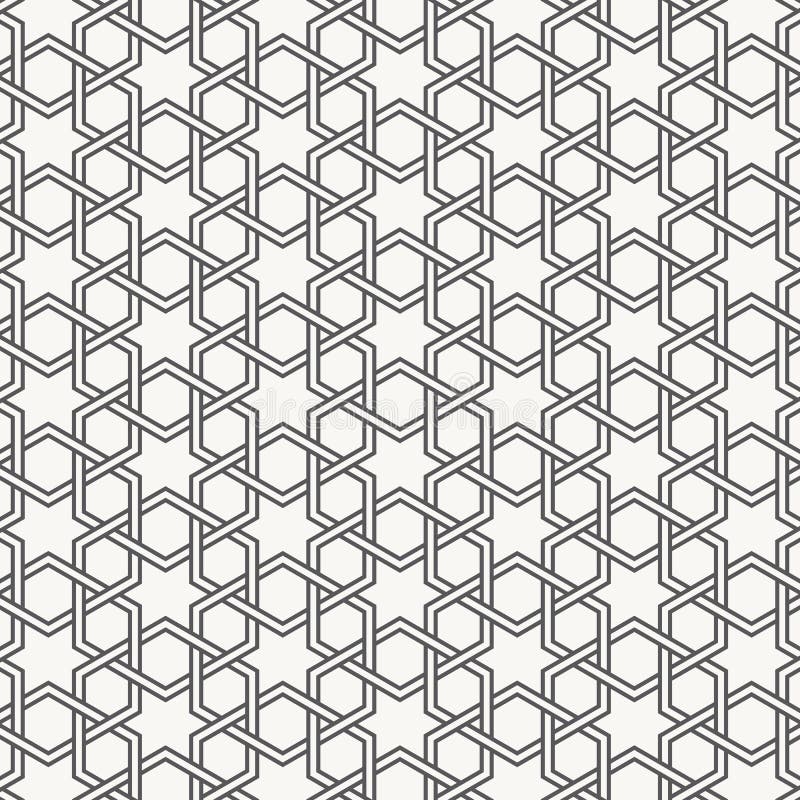 Vector Seamless Black And White Geometric Hexagon Lines Pattern. Abstract Geometric Background Design vector illustration Vector Seamless Black And White Geometric Hexagon Lines Pattern. Abstract Geometric Background Design vector illustration