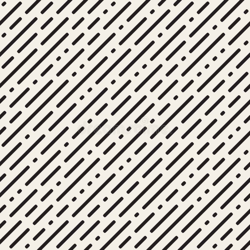 Vector Seamless Black and White Irregular Rounded Dash Diagonal Lines ...