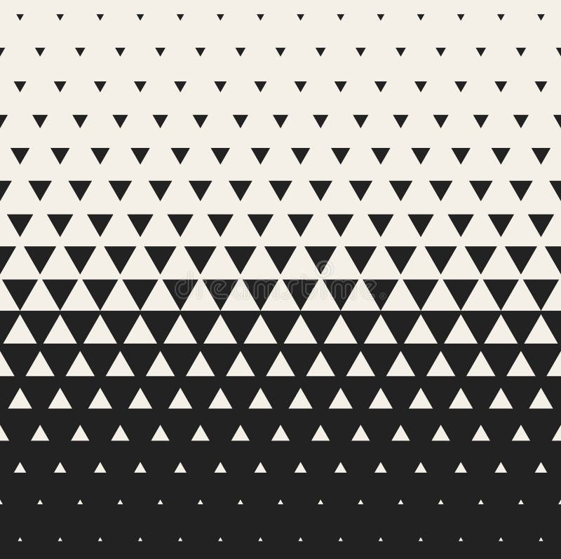 Vector Seamless Black and White Morphing Triangle Halftone Grid Gradient Pattern Geometric Background vector illustration