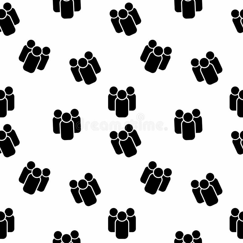 Vector Seamless Black and White People Pattern Background Stock Vector ...